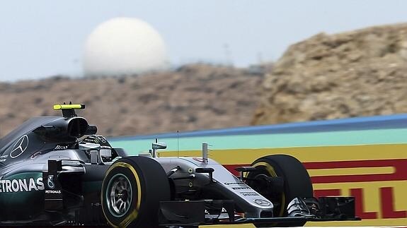 Rosberg, durante los entrenamientos. 