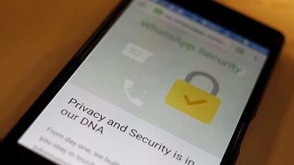 Mensaje sobre la seguridad y la privacidad en un móvil. 