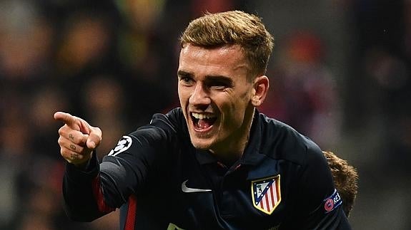 Antoine Griezmann celebra su gol al Bayern. 