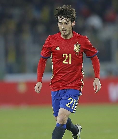 David SIlva, en un partido de la selección. 