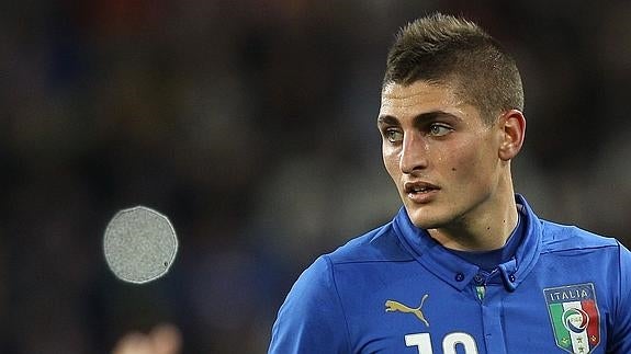 Marco Verratti, en un partido con la selección italiana. 