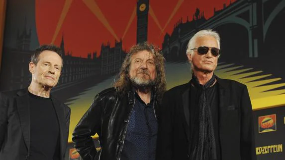 Los miembros de la banda británica Led Zeppelin.