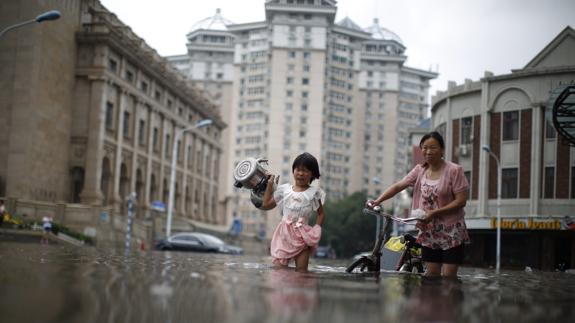 Tianjin es una de las ciudades más afectadas por las fuertes lluvias. 