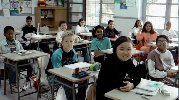 Alumnos extranjeros en una clase en Fuengirola, Málaga. 