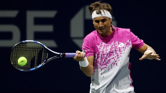 David Ferrer durante el partido contra Fognini.