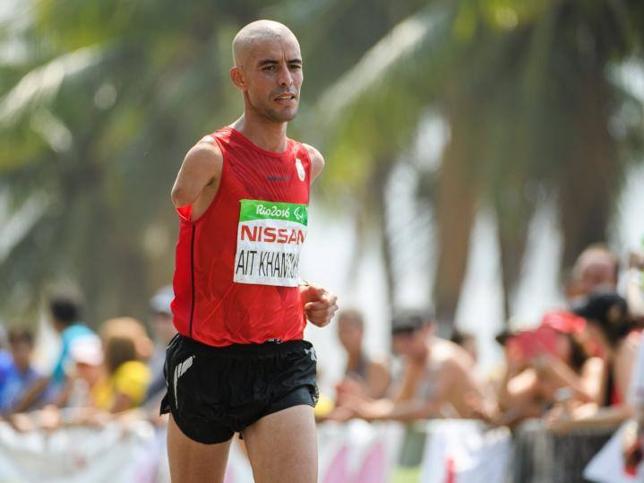 Abderrahman Ait, en la recta final del maratón de Río