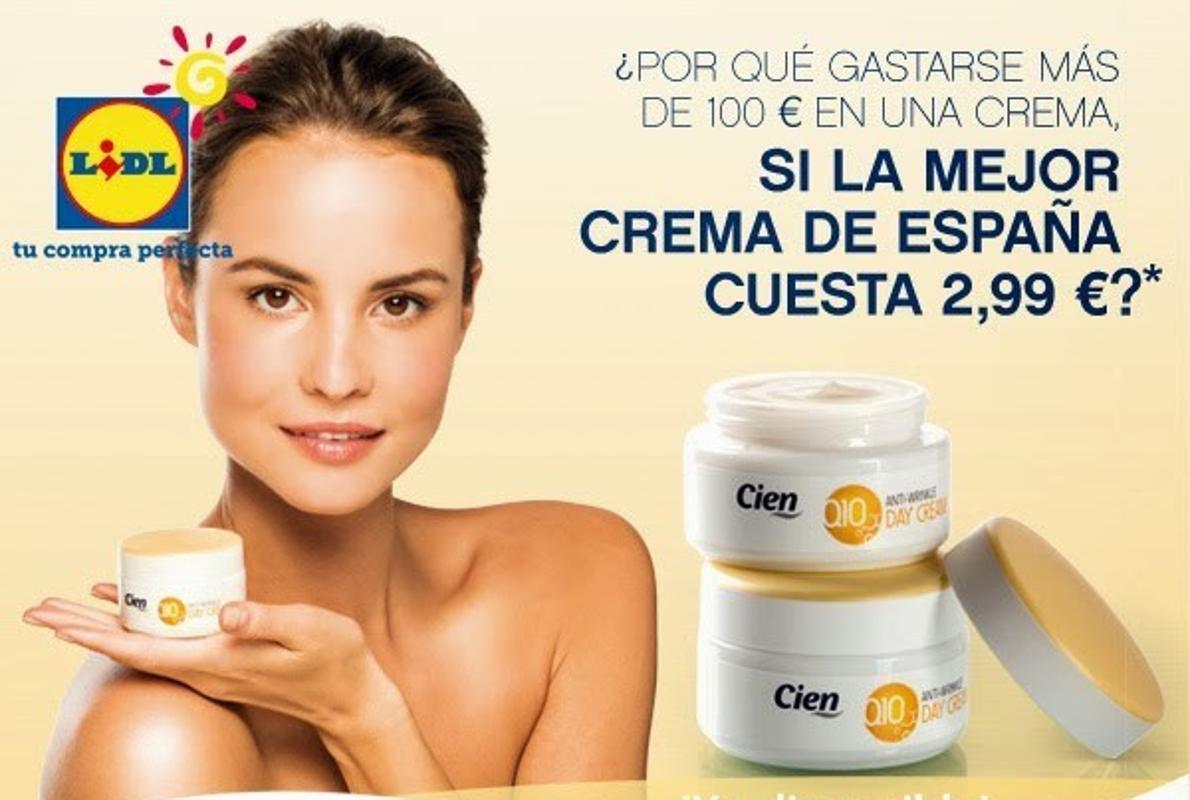 Anuncio de la crema Cien, de Lidl.