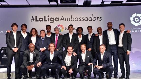 Puyol, entre otros embajadores de LaLiga. 