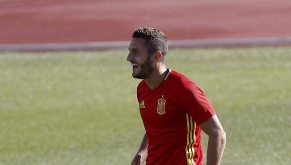 Koke, con la selección española. 