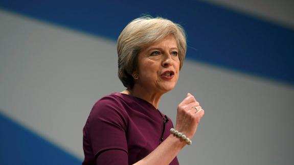 Theresa May en el Congreso del Partido Conservador británico