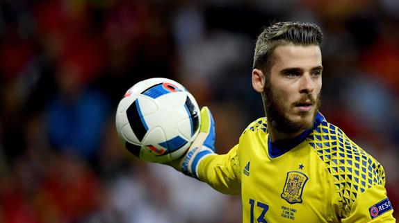 De Gea, en un partido con España. 