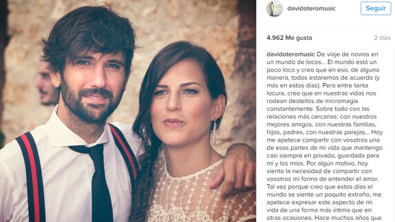 David Otero y su mujer en Instagram.