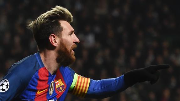 Messi, ante el Celtic. 