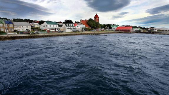 Puerto de Stnaley, en las islas Malvinas. 