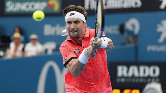 David Ferrer, durante su partido contra Bernard Tomic. 