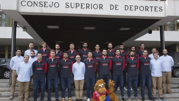 Los integrantes de la selección española de balonmano.