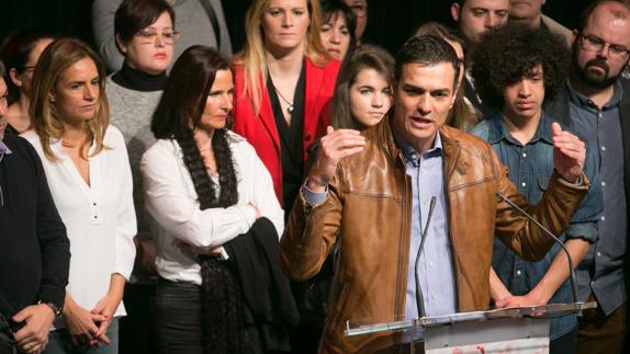 Pedro Sánchez en el acto de Zaragoza.