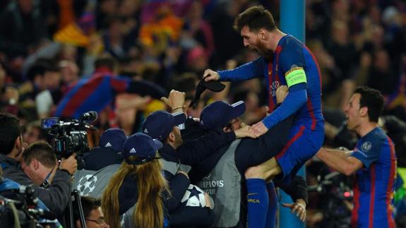 Messi celebra la remontada 