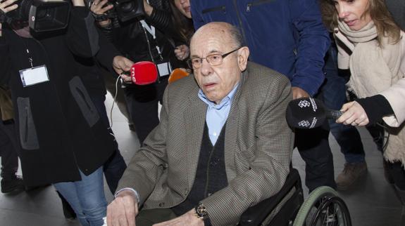 El expresidente del Palau de la Música Félix Millet, a su llegada a la Ciutat de la Justicia.