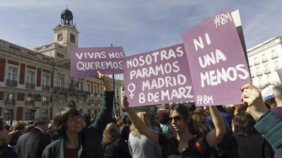 Concentración en Madrid el Día Internacional de la Mujer.