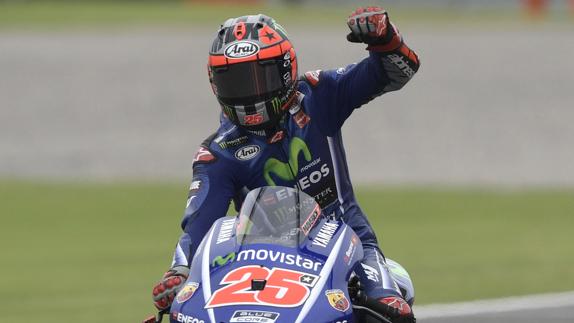 Viñales celebra su victoria en Argentina. 