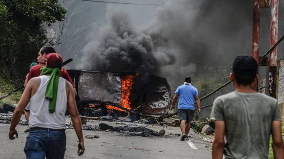 Protesta en San Cristóbal.