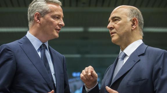 Bruno Le Maire y Pierre Moscovici.