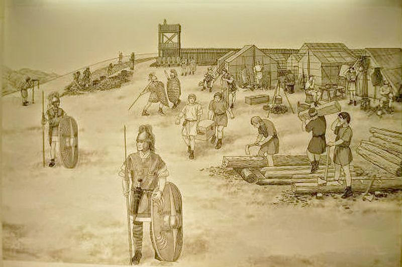 Reconstrucción del campamento de la Carisa.