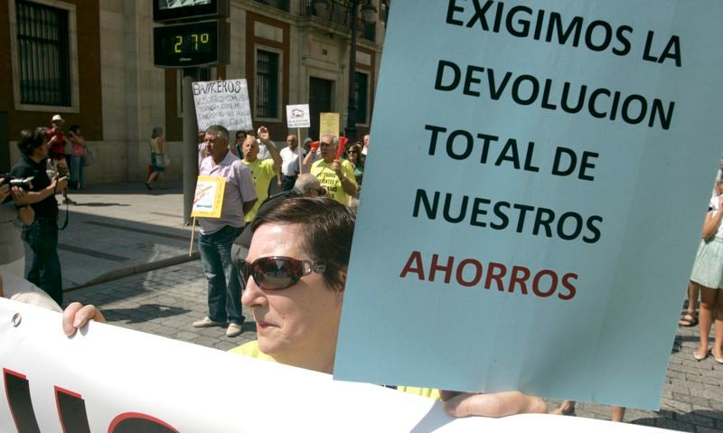 Preferentistas, durante una de sus protestas.