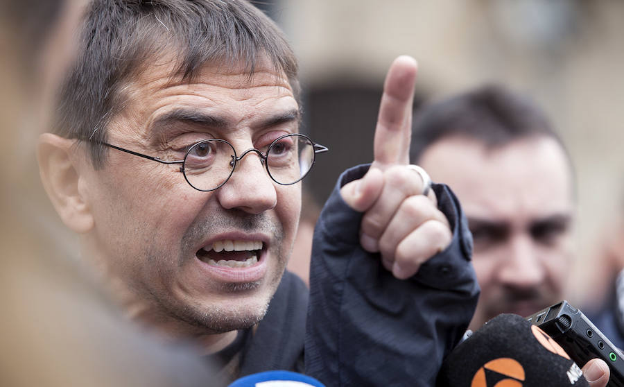 El exdirigente de Podemos, Juan Carlos Monedero,participa en un acto público de Podemos en Salamanca