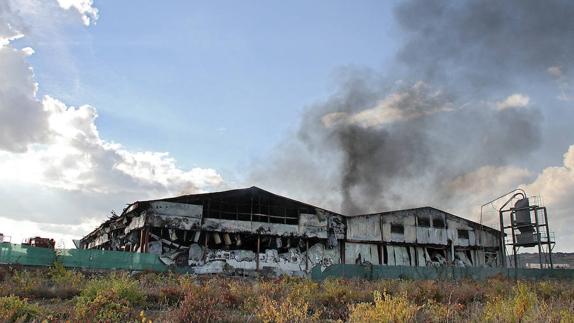 Estado de la planta de Alija del Infantado tras el incendio. 