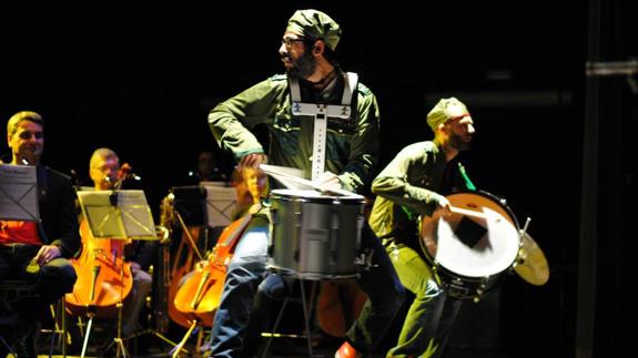 El grupo de percusión Odaiko se une a la Banda de Música Ciudad de Ponferrada en los concientos en familia.