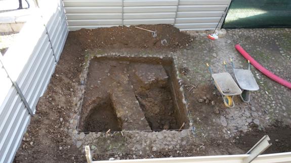 Imagen de los restos aparecidos en una de las zonas de catas.