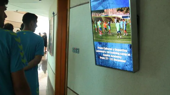 El primer entrenamiento de la Cultural en Catar, en las instalaciones de Aspire Academy.