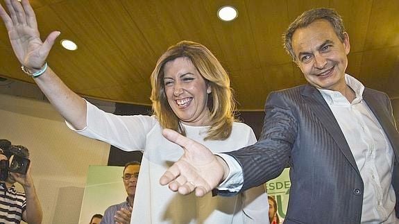 Susana Díaz junto a José Luis Rodríguez Zapatero.