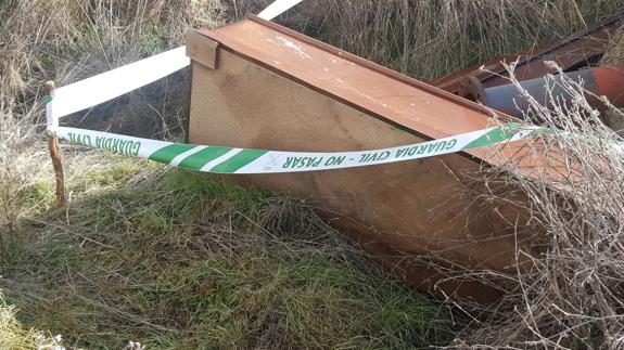Ataúd localizado en el Burgo Ranero. 