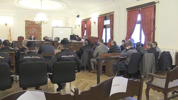 Sala de vistas de la Audiencia de León este lunes.