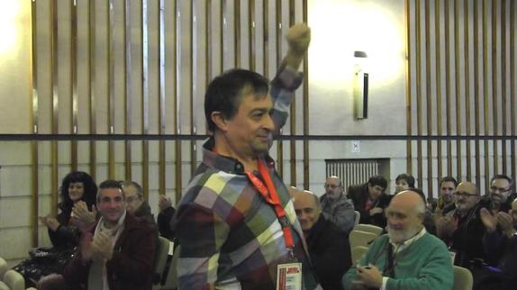 Enrique Reguero, nuevo secretario provincial de UGT, celebra la victoria. 