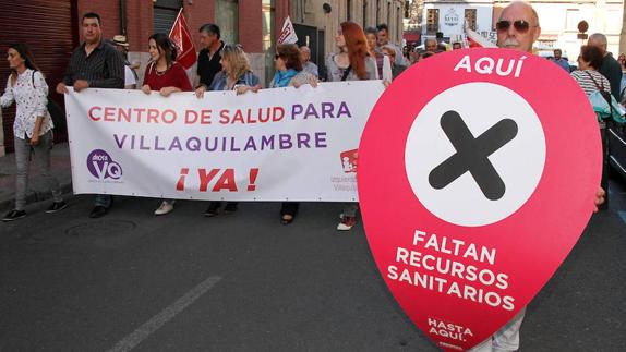 Imagen de la manifestación en defensa de la Sanidad en León.
