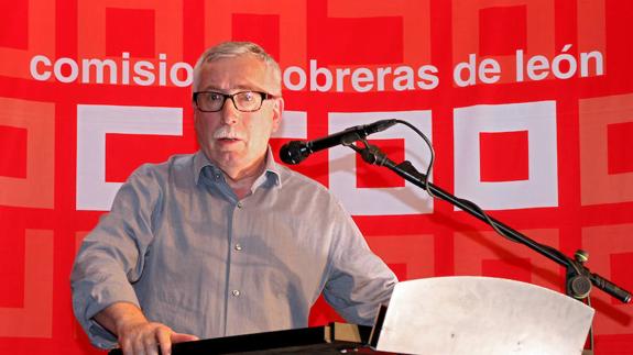 Ignacio Fernández Toxo en el acto conmemorativo del aniversario de CCOO. 