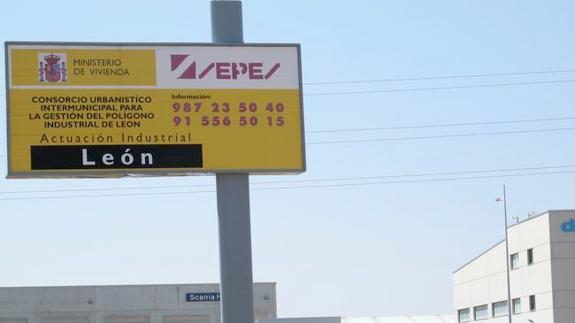 Cartel del Polígono Industrial de León.Sandra Santos
