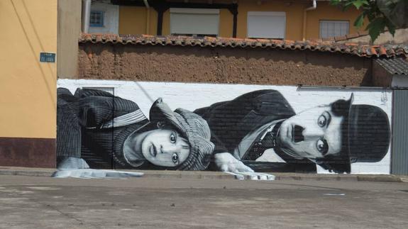 Aspecto final del nuevo mural de Veguellina. 