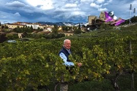 Francisco Hurtado de Amézaga, director técnico de la bodega, en los viñedos ubicados junto al hotel que diseñó Frank Gehry.