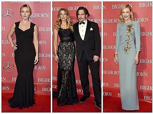 Kate Winslet, Amber Heard junto a Jonnhy Depp, y Cate Blanchett, en el Festival Internacional de Palm Spring.