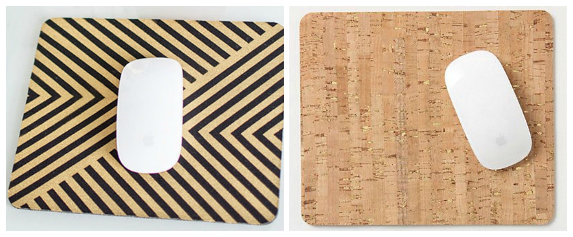 Una alfombrilla de corcho o pintada por tí misma, siempre combinando con el resto de escritorio.