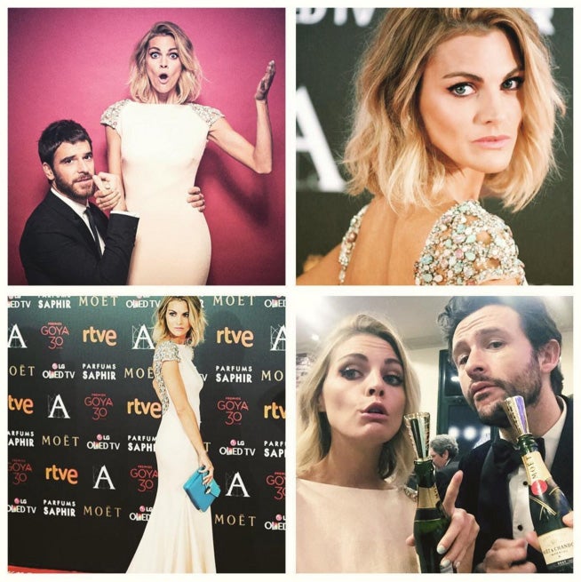 La actriz colgaba este collage que resumía su noche.