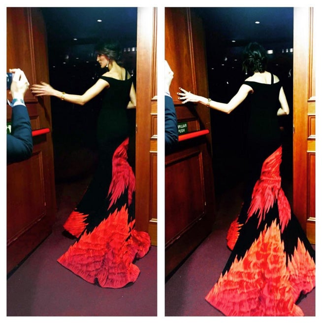 La modelo colgaba un collage de espaldas en los momentos antes.