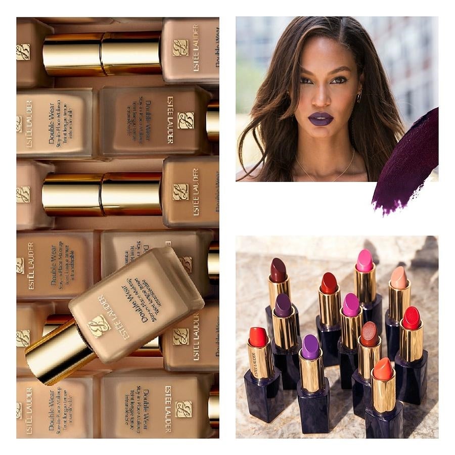 La puertorriqueña Joan Small ha creado para Estée Lauder esta colección con 12 colores diferentes, escogidos personalmente por la modelo por ser idóneos para pieles oscuras. En la imagen con sus labios maquillados con su favorito, Extrovert.