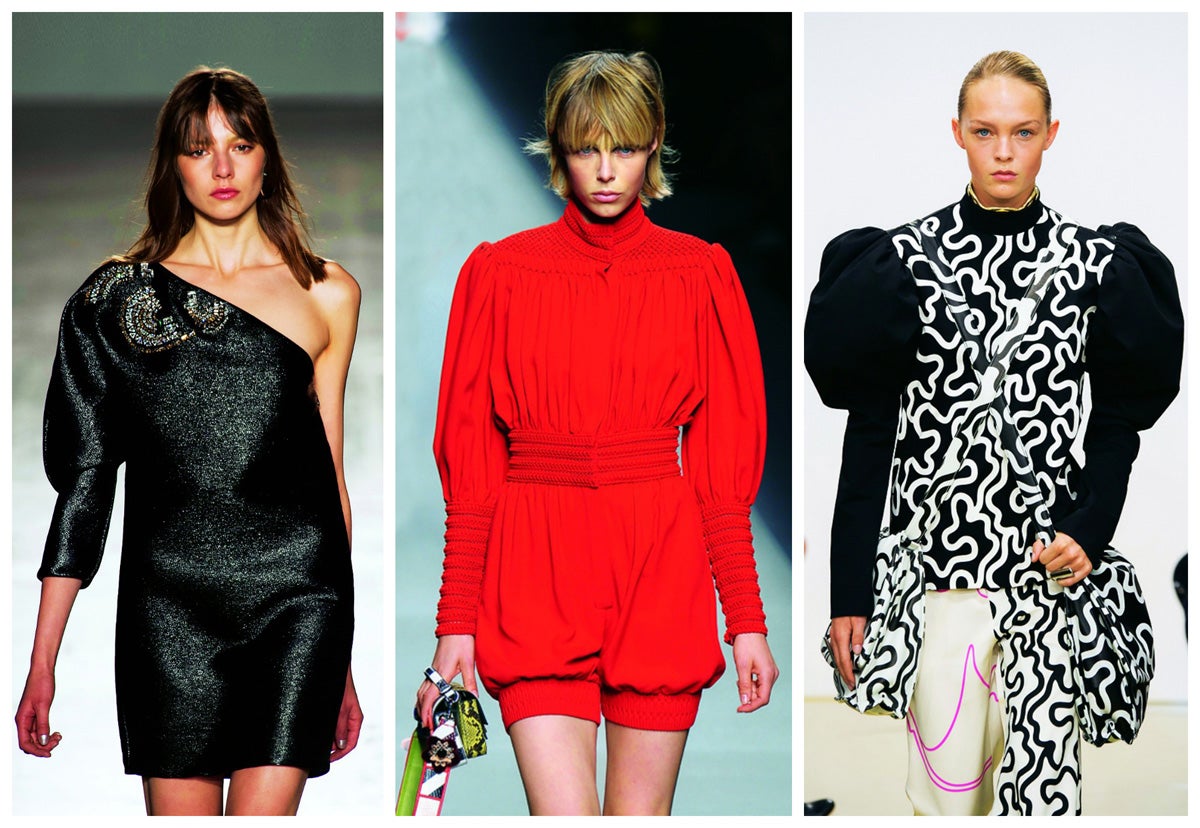 Las mangas marcarán las directrices de muchos de los looks de esta primavera. Acampanadas, en volante, de farol, con volumen... ¿Nuestras favoritas? Las más suculentas, las mangas jamón. Es obvio, le deben su nombre a nuestro manjar ibérico. Y es que tienen la misma forma. ¿Te atreverás? (Genny, Fendi, JW Anderson)