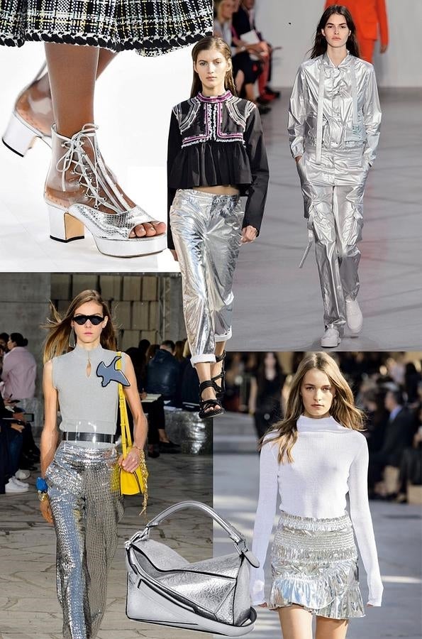 Parecen llegadas de galaxias lejanas. Brillantes y plateadas, así son las prendas más extravagantes del momento. Arriesgadas, sí. Pura tendencia, también. Pero si no te atreves, apuesta por los accesorios. (Chanel, Isabel Marant, Loewe, Lacoste)